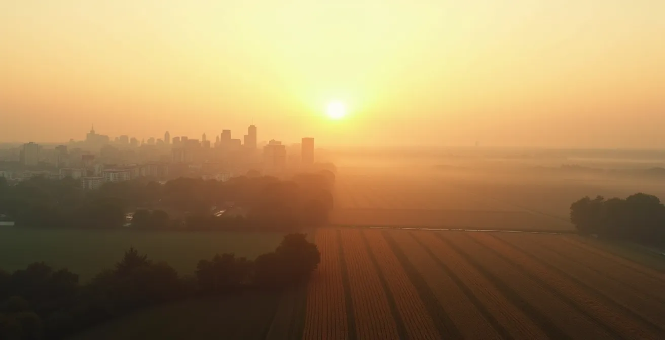 Vue aérienne montrant le contraste entre zones urbaines et rurales de Seine-et-Marne